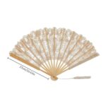 Leque dobrável de renda espanhola e bambu