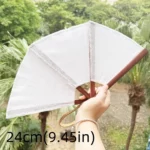 Leque dobrável bordado de estilo espanhol vintage